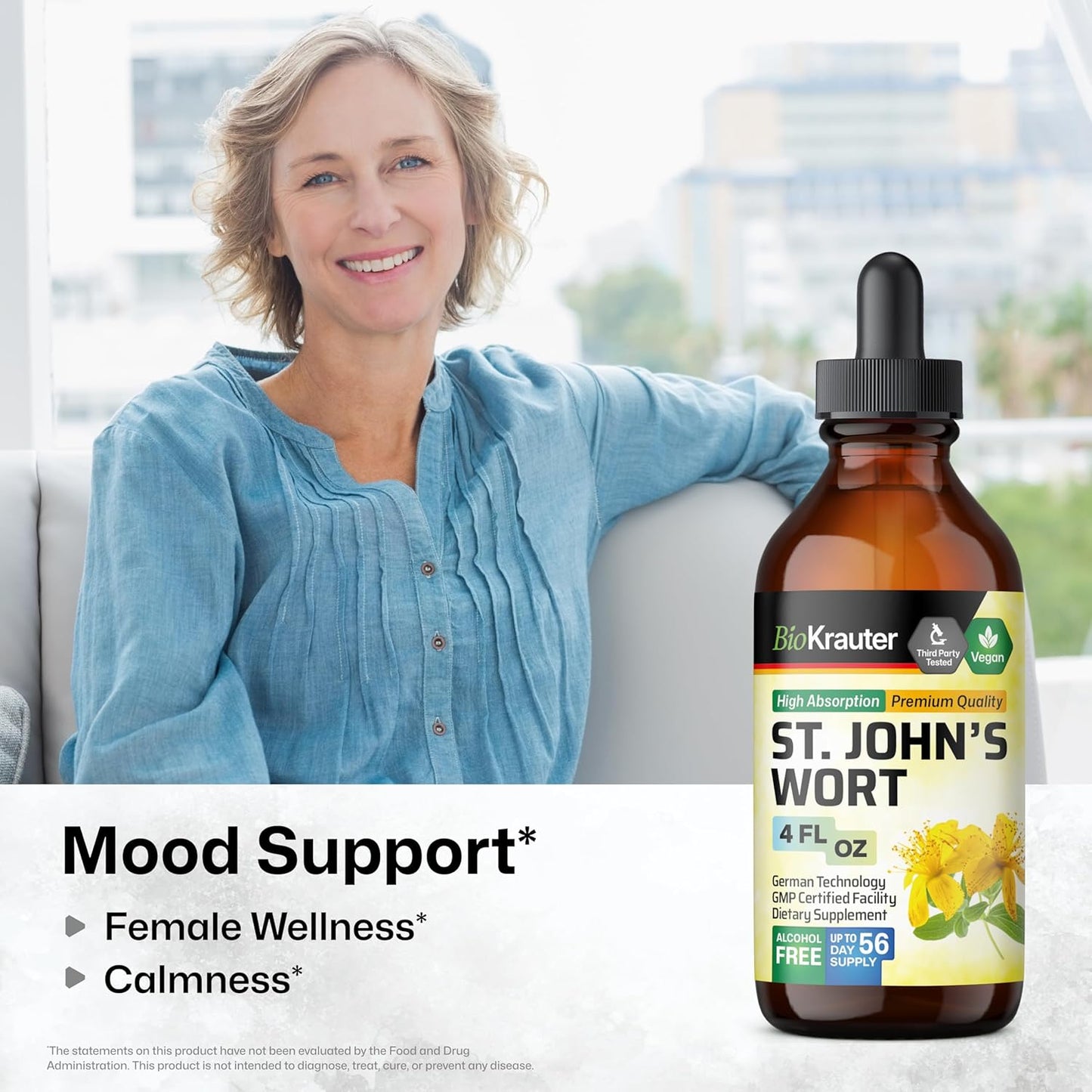 4 Fl. Oz. St. John's Wort and Lemon Balm Tinctures by BIO KRAUTER