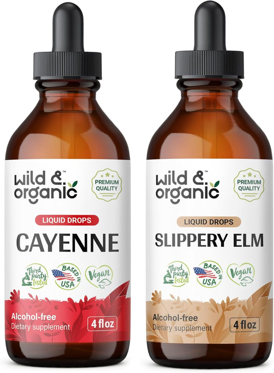 4 fl oz Wild & Organic Cayenne Pepper Tincture + Slippery Elm Tincture