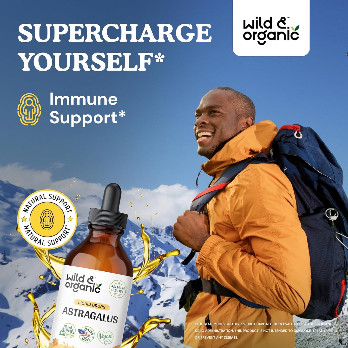 4 fl oz Wild & Organic Echinacea and Astragalus Tincture Bundle for Immune Support