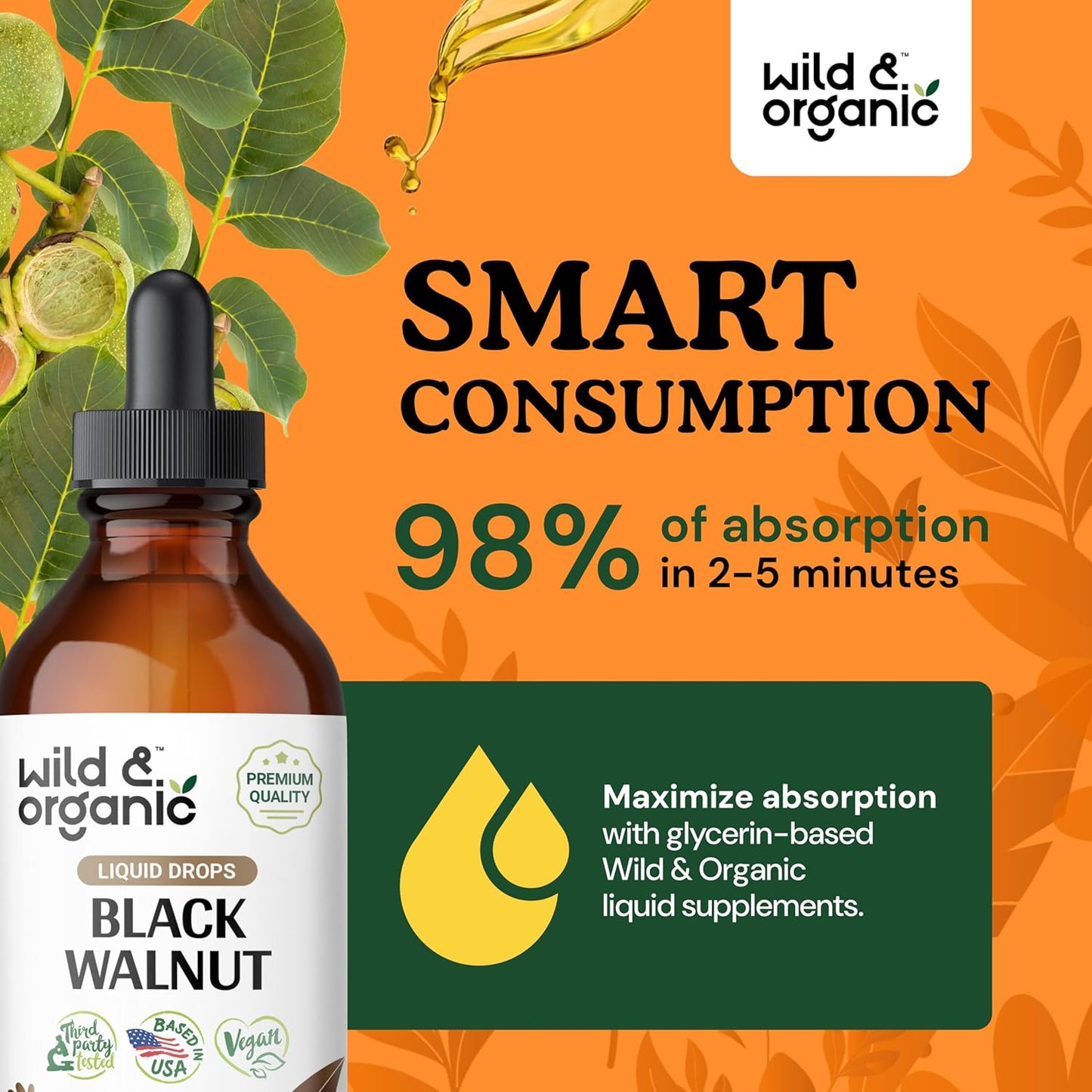 4 fl oz Wild & Organic Goldenseal & Black Walnut Tincture Combo Pack