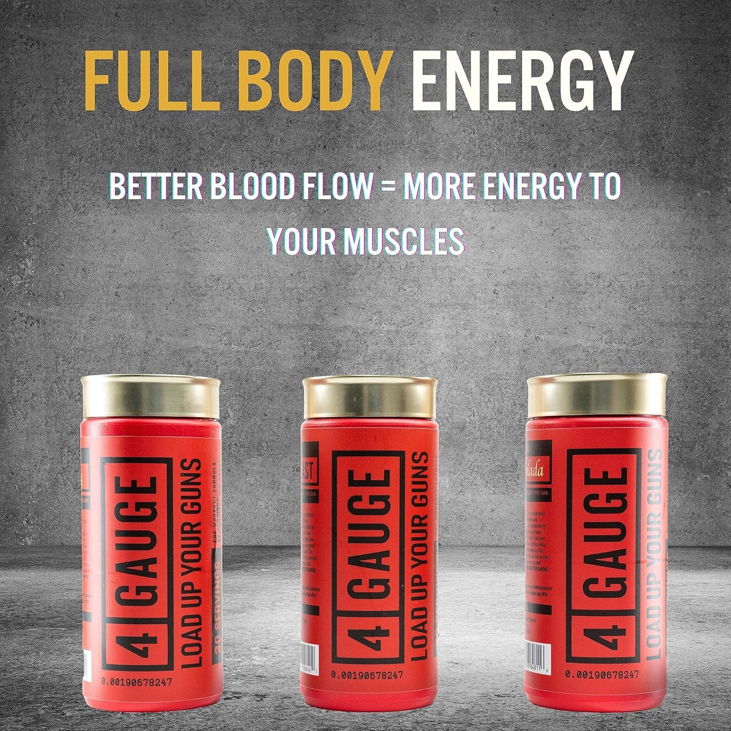 4 Gauge Explosive Preworkout - Jitter-Free Nitric Oxide Booster with L-Citrulline, L-Carnitine, Creatine - 30 Servings - No Artificial Ingredients - Fruit Blast Flavor