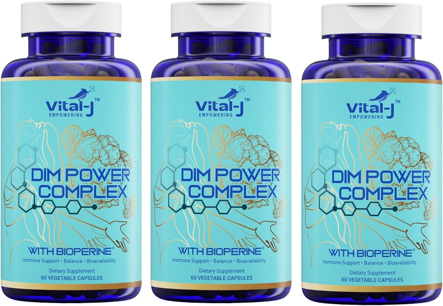 4-in-1 DIM Potent Complex 300mg Supplement for Estrogen Balance, Metabolism, Energy, Menopause Support - with Bioperine, Calcium, Broccoli Extract - 90 Servings for Women and Men