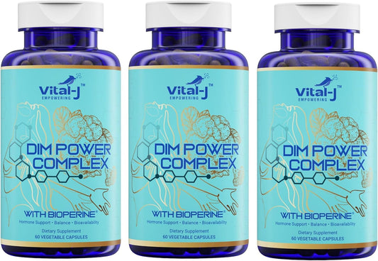 4-in-1 DIM Potent Complex 300mg Supplement for Estrogen Balance, Metabolism, Energy, Menopause Support - with Bioperine, Calcium, Broccoli Extract - 90 Servings for Women and Men