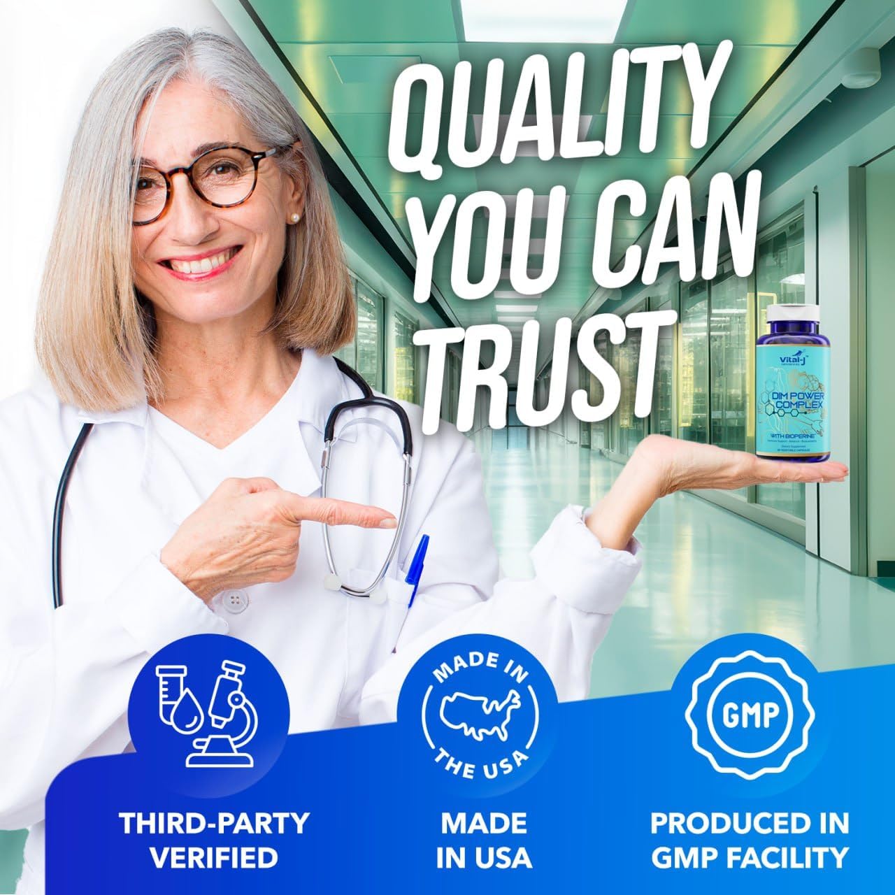 4-in-1 DIM Potent Complex 300mg Supplement for Estrogen Balance, Metabolism, Energy, Menopause Support - with Bioperine, Calcium, Broccoli Extract - 90 Servings for Women and Men