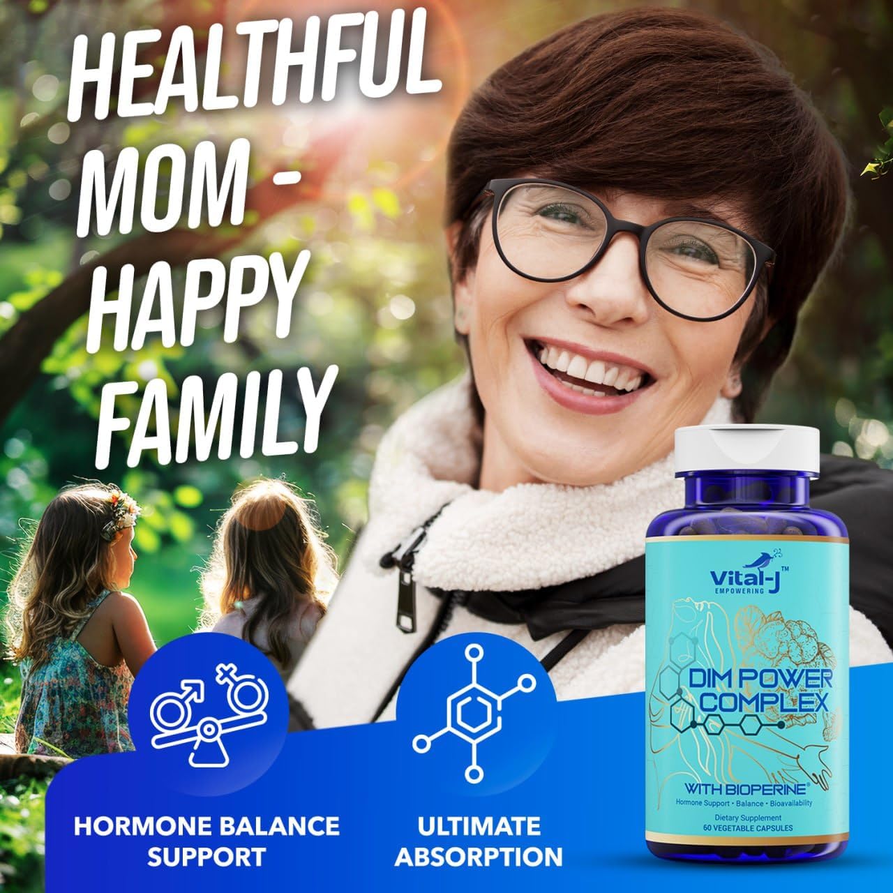 4-in-1 DIM Potent Complex 300mg Supplement for Estrogen Balance, Metabolism, Energy, Menopause Support - with Bioperine, Calcium, Broccoli Extract - 90 Servings for Women and Men