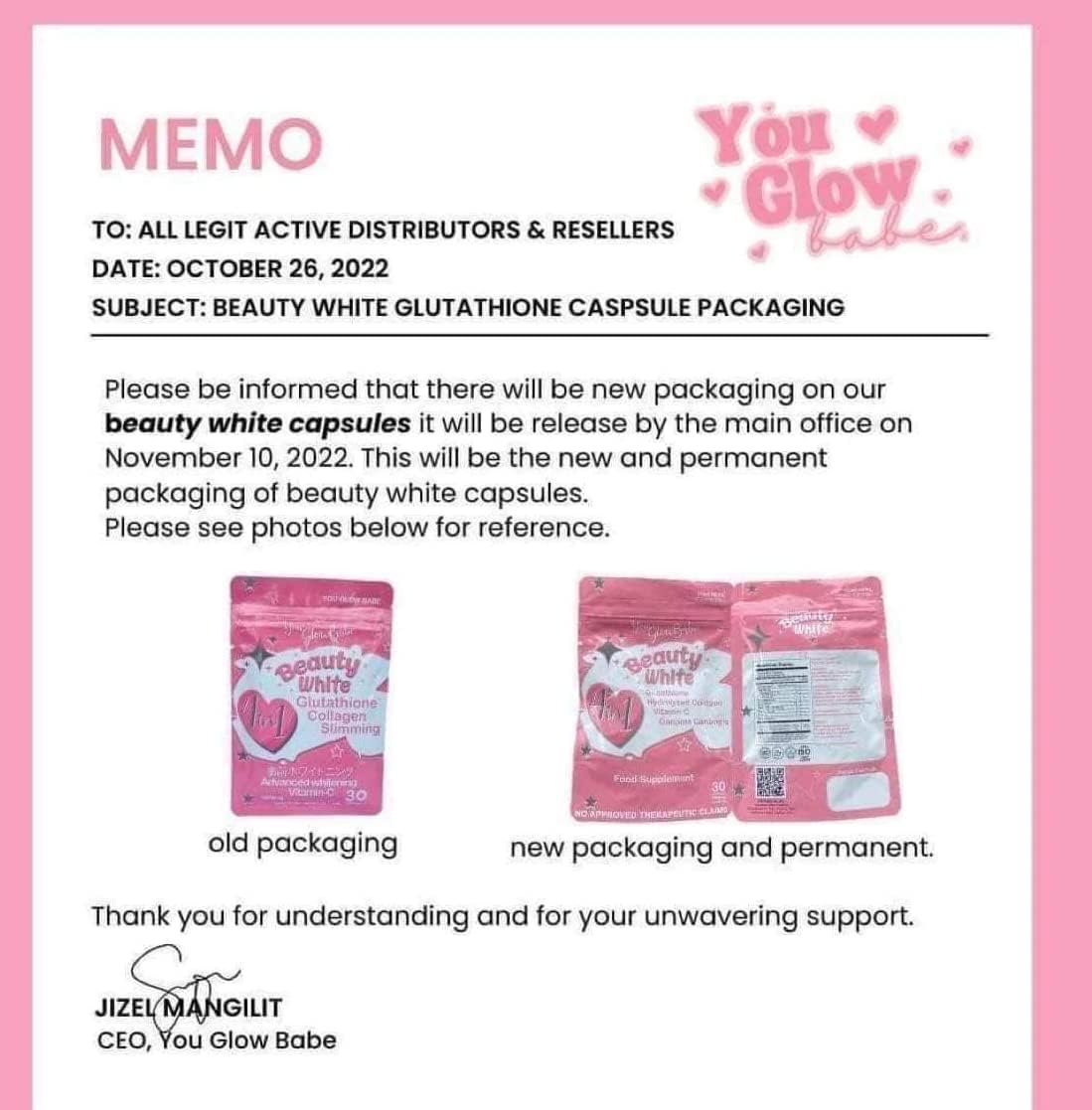 4 in 1 Glutathione Food Supplement for Radiant Skin, 30 Day Supply (Pack of 2)