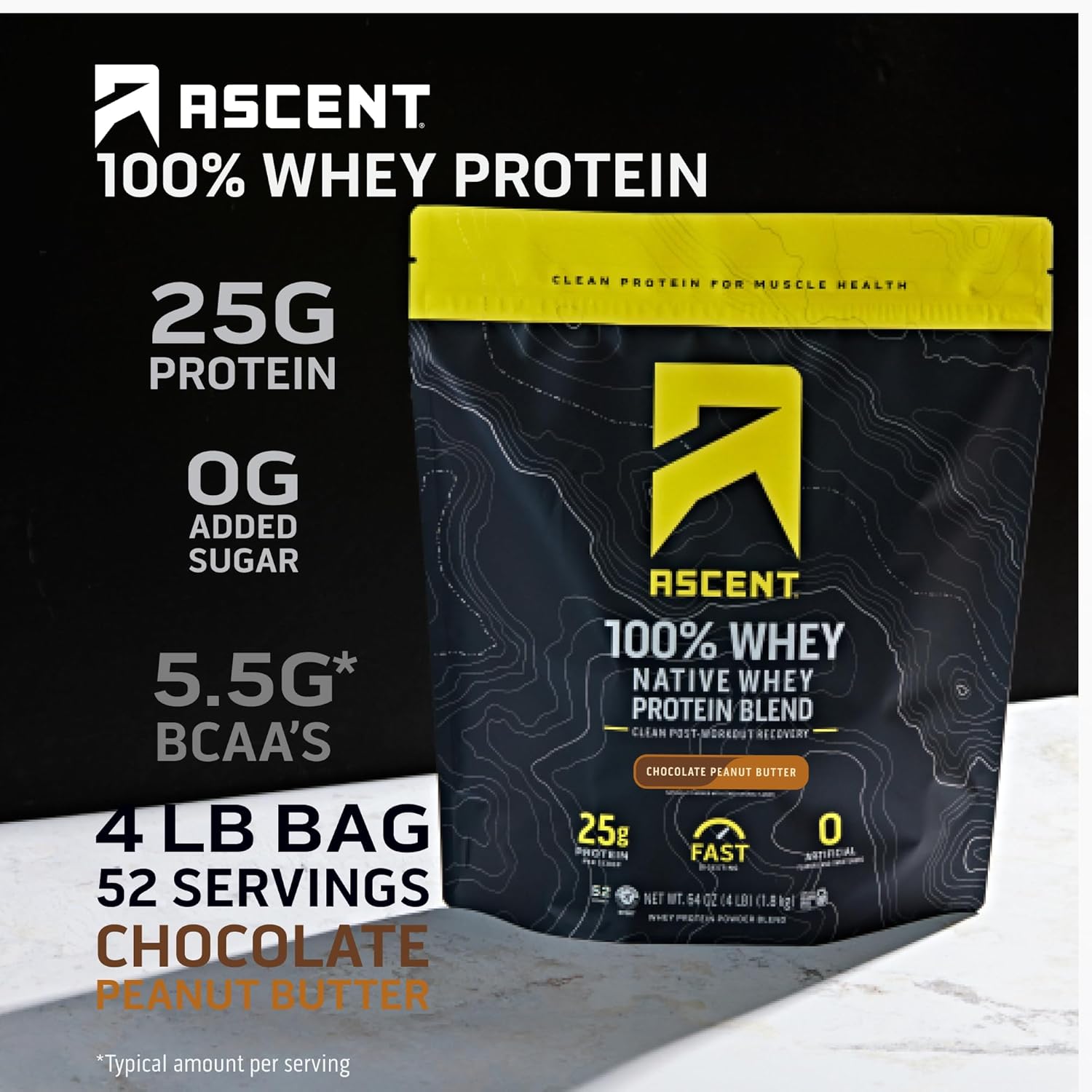 4 lb Chocolate Peanut Butter Whey Protein Powder + 45 Servings Creatine Monohydrate Powder Kit