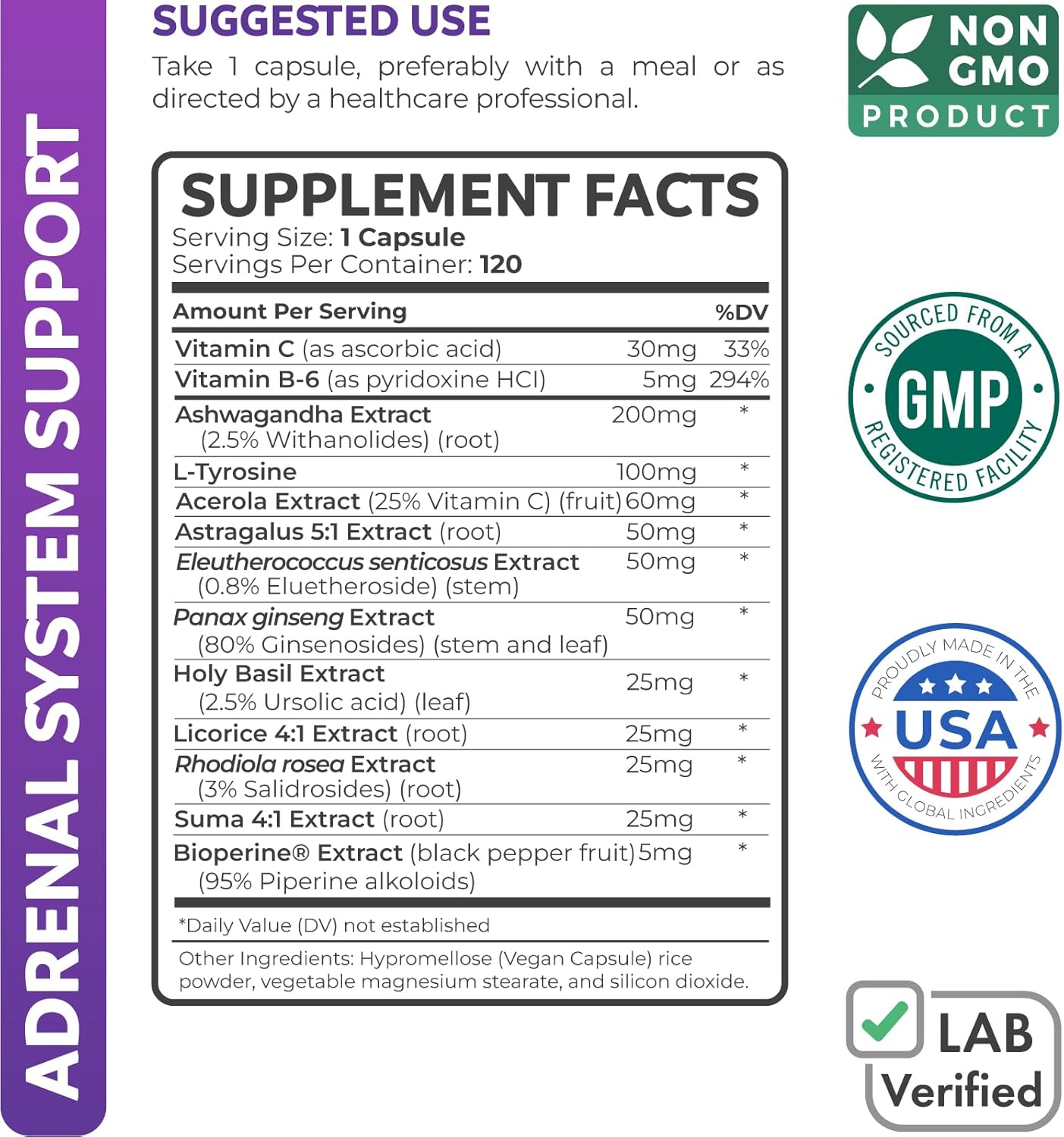 4-Month Supply Mood Harmony Pack: Adrenal Support & St. John's Wort with Hypericin - 120 Capsules of L-Tyrosine & 500mg per Capsule - Healths Harmony