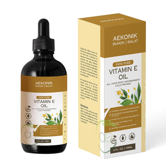 4-Oz AEKONIK Organic Vitamin E Oil for Skin and Body Care - Pure Essential Oil Rich in Vitamin E