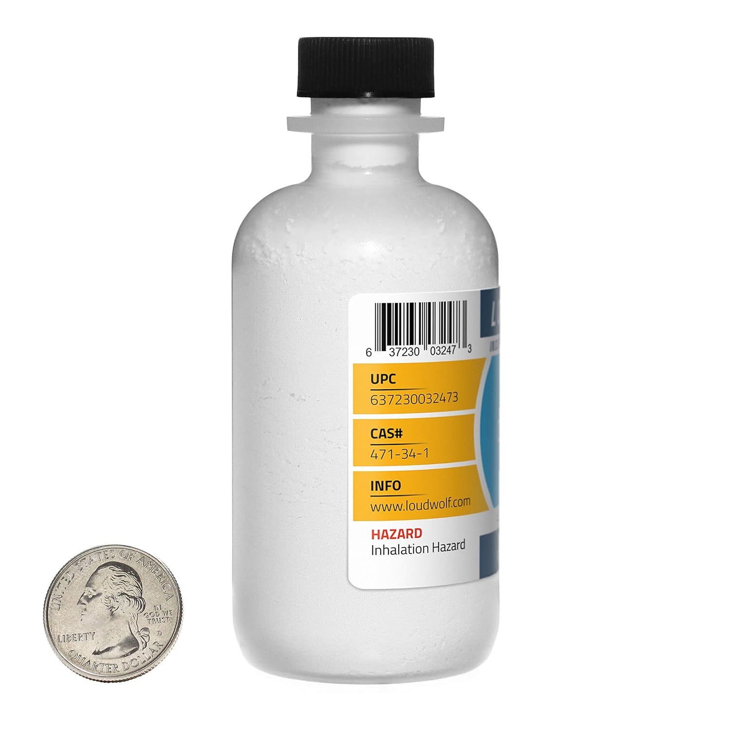 4 oz Bottle of Loudwolf 97%+ Pure Food Grade Calcium Carbonate Fine Powder