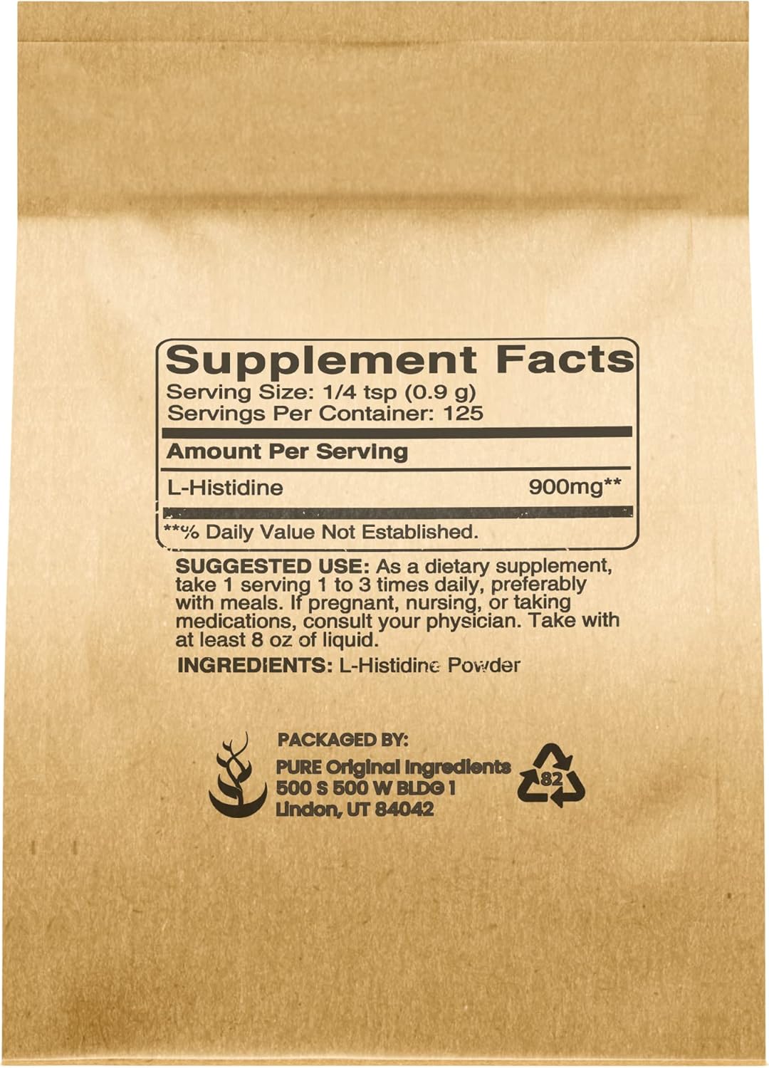 4 oz L-Histidine Powder - Pure Amino Acid Supplement, No Additives