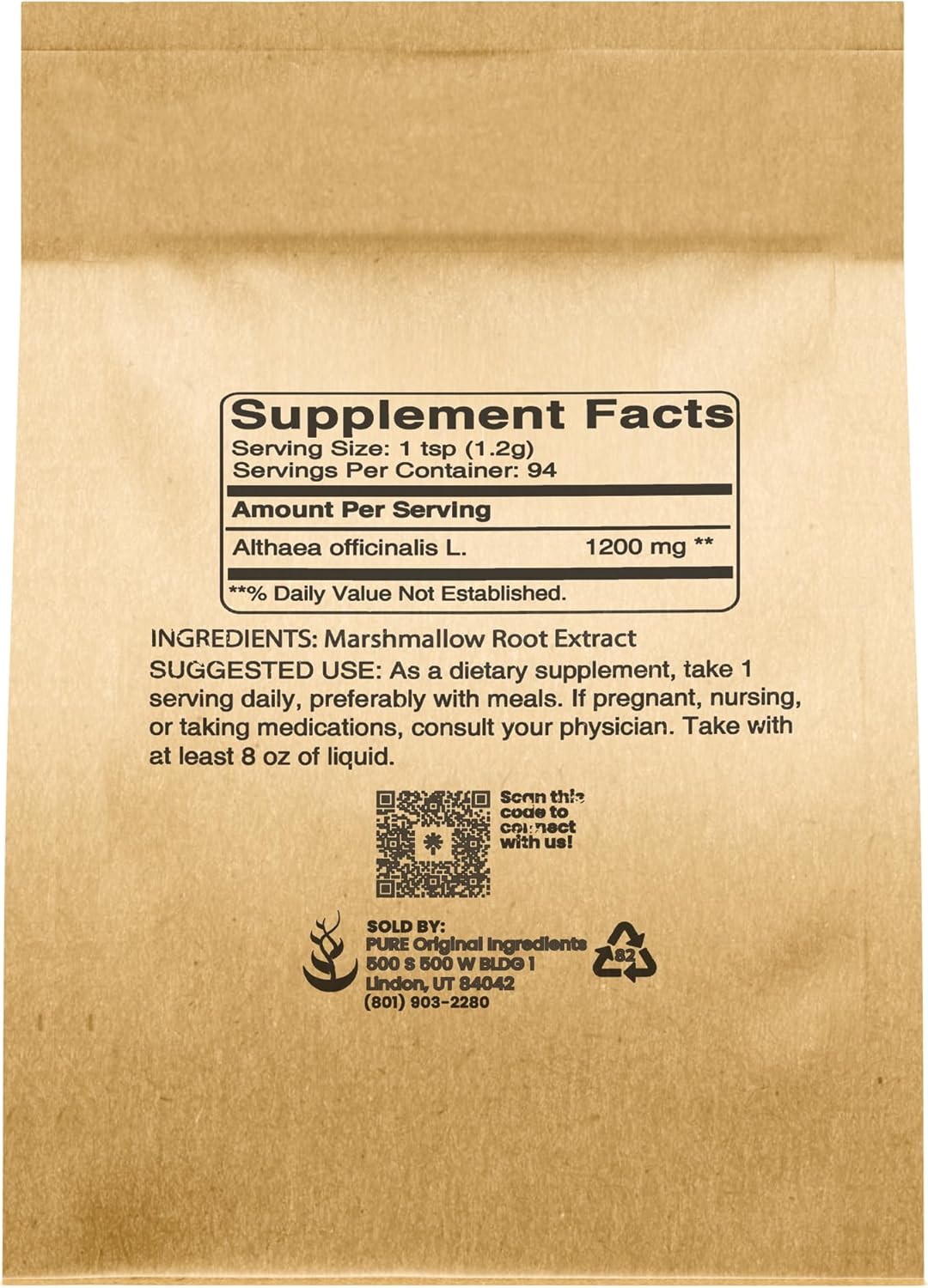 4 oz Marshmallow Root Extract Powder - Pure Original Ingredients Herbal Supplement