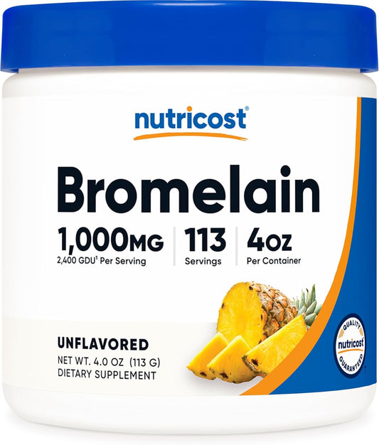 4 OZ Nutricost Bromelain Powder - Non-GMO, Vegetarian, Gluten Free Supplement