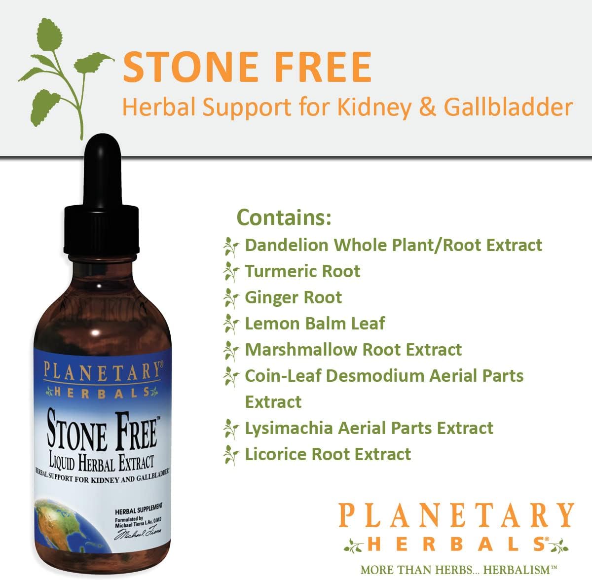 4 oz Planetary Herbals Stone Free Liquid Extract Supplement for Kidney and Gallbladder Support