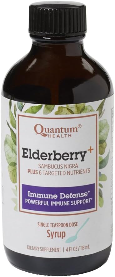 4 oz Quantum Elderberry-C Syrup for Immune Support and Wellness