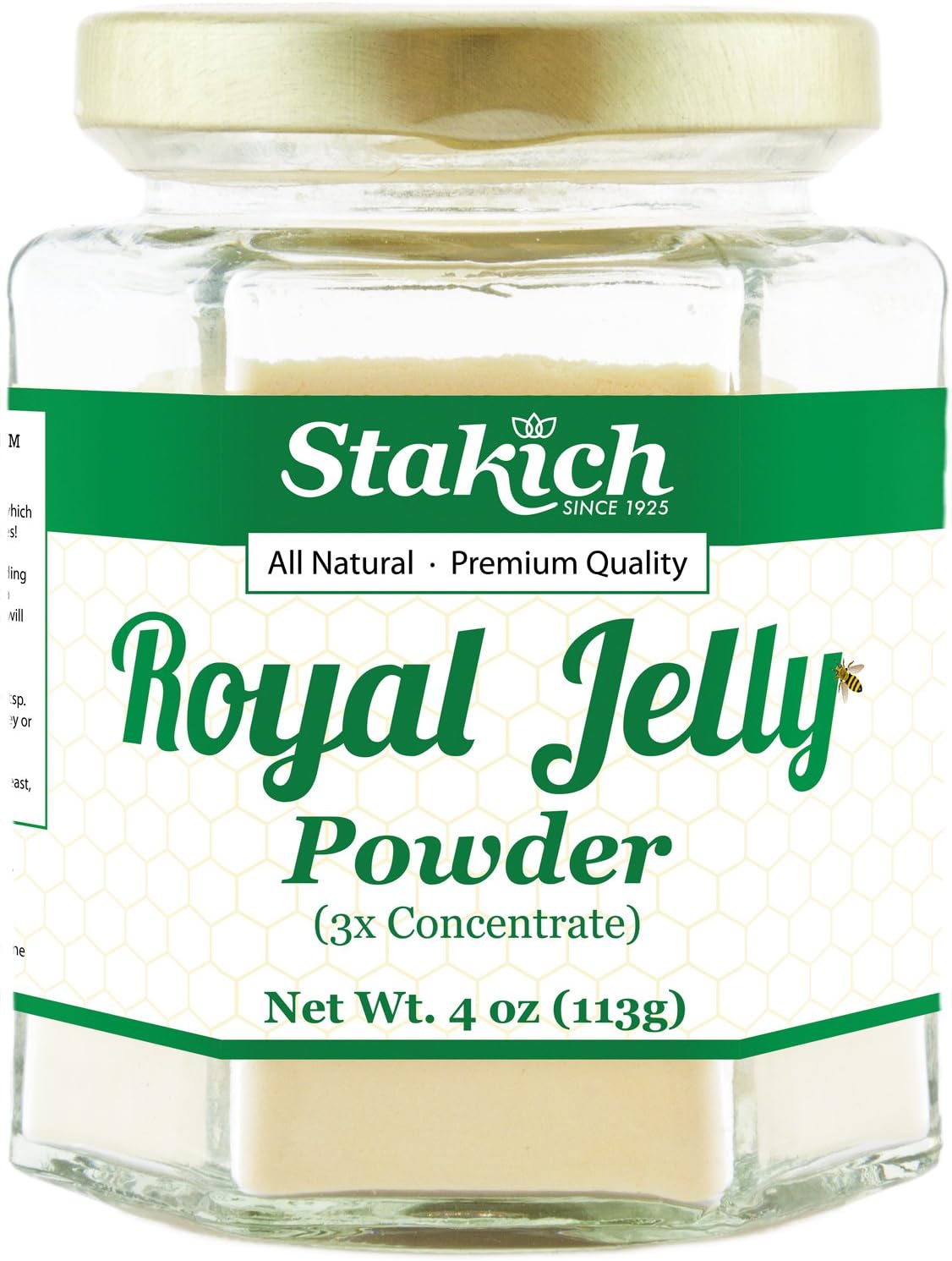 4 oz Stakich Royal Jelly Powder - 3X Concentrate, Freeze Dried, Pure & Natural