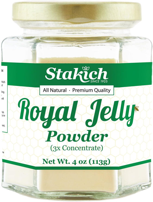 4 oz Stakich Royal Jelly Powder - 3X Concentrate, Freeze Dried, Pure & Natural