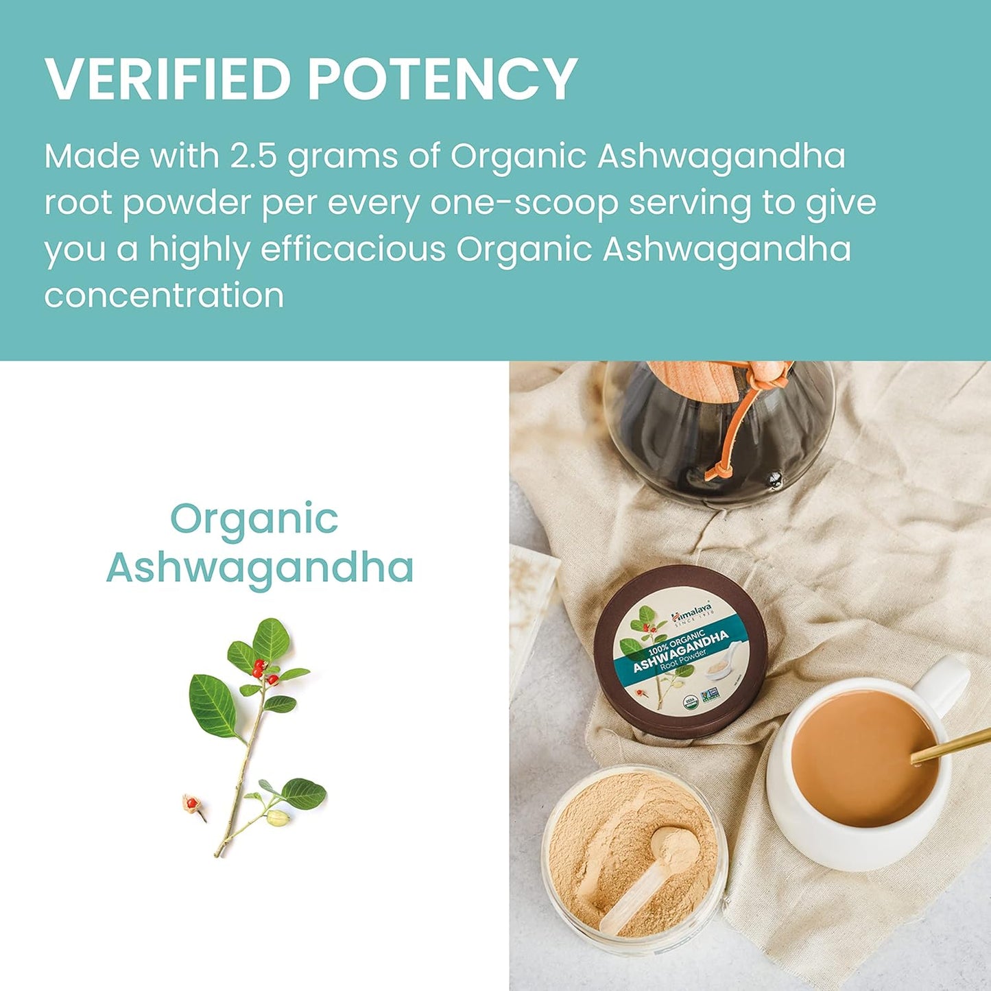 4 Oz USDA Certified Organic Ashwagandha Root Powder Herbal Supplement for Relaxation, Stress Relief, and Energy - Non-GMO, Vegan, Flavorless - 45 Day Supply
