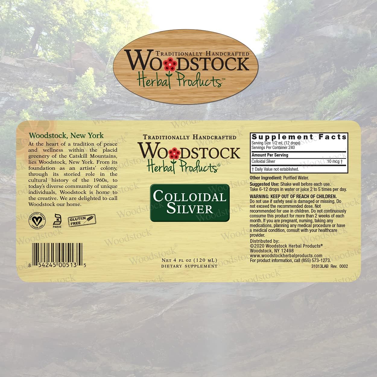 4 OZ Woodstock Herbal Products Colloidal Silver - Natural Immune Support