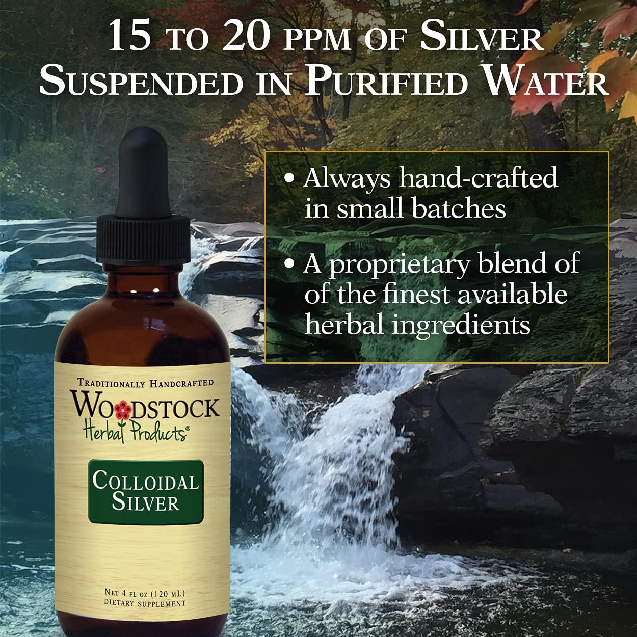 4 OZ Woodstock Herbal Products Colloidal Silver - Natural Immune Support