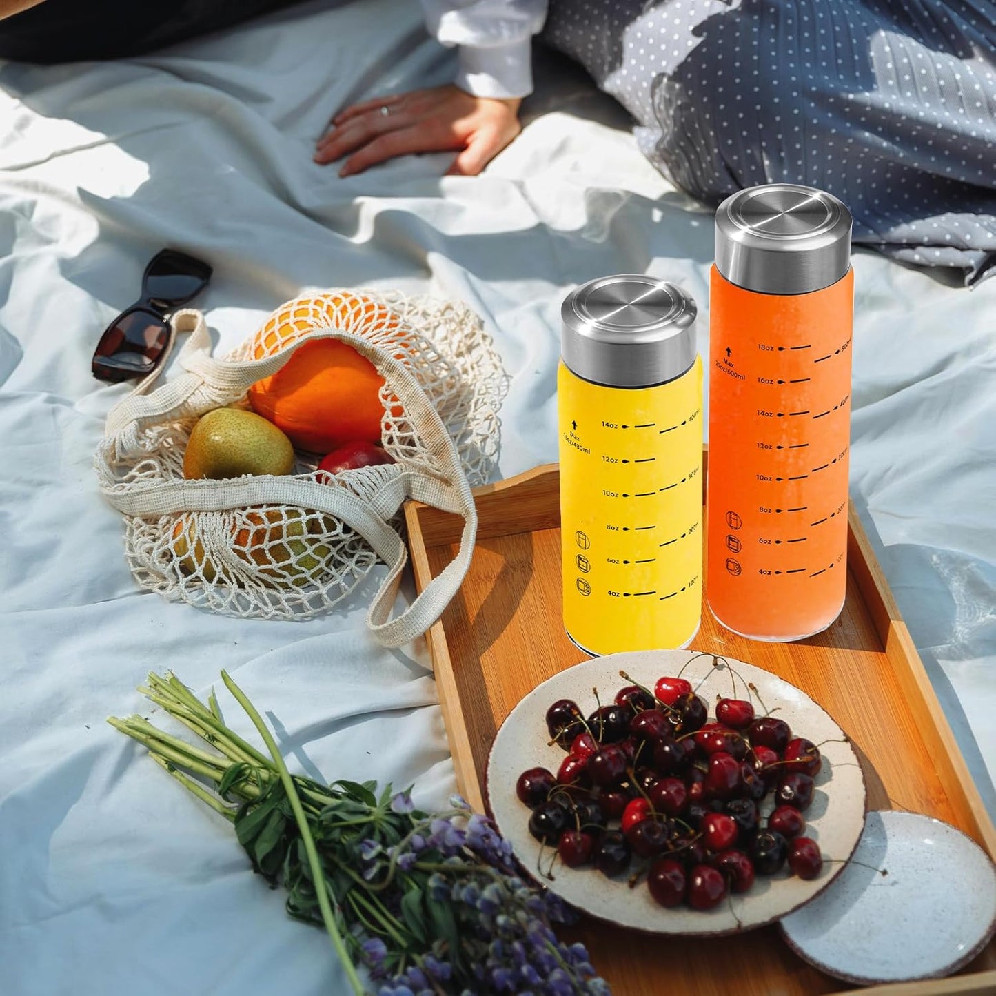 4 Pack 16 oz Glass Juice Bottles with Wide Mouth and Stainless Steel Lids - Leakproof, Reusable, BPA Free - Ideal for Juicing, Smoothies, Infused Water, Beverage Storage