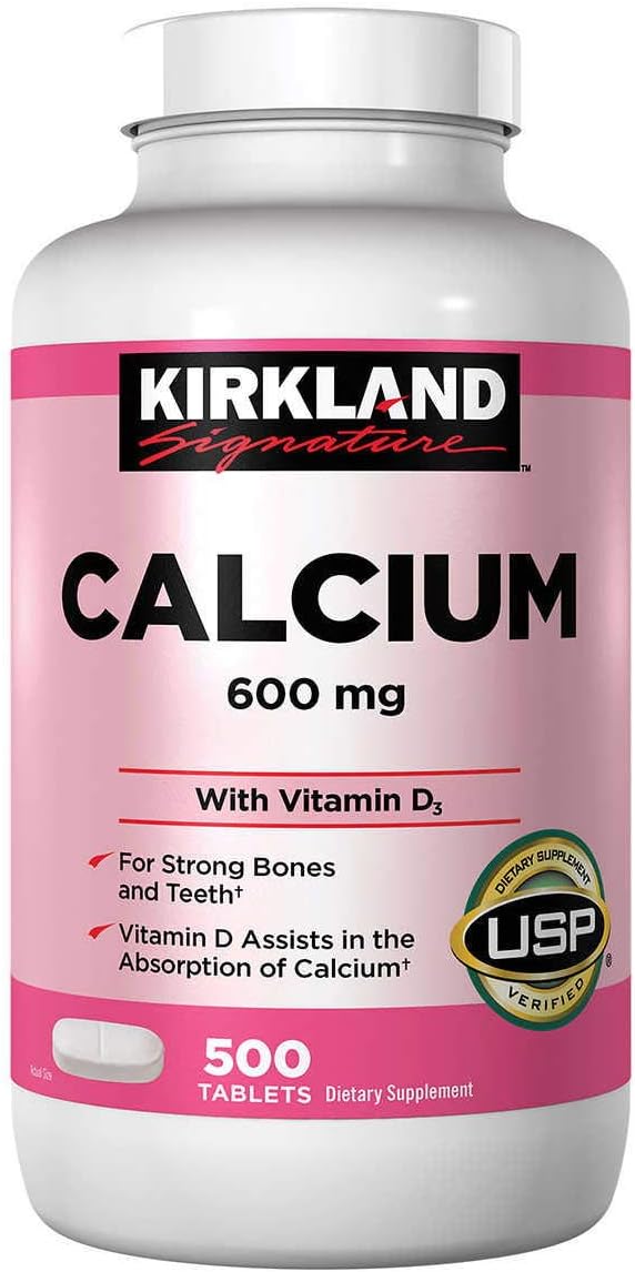 4 Pack Kirkland Signature Calcium 600 mg. with Vitamin D3, 500 Tablets