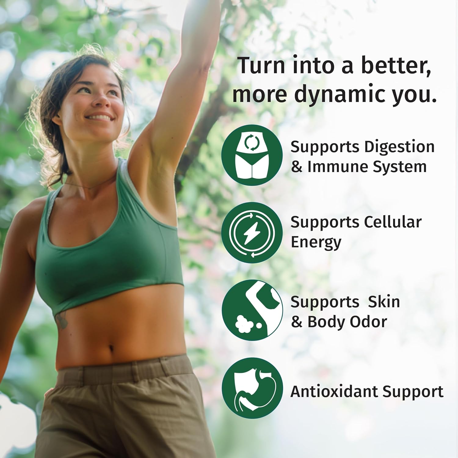 4-Pack NUSAVA Vegan Chlorophyll Liquid Drops 7000mg - Immune Support, Energy Boost, Gut & Skin Health - Internal Deodorant with Spirulina, Chlorella, & Copper - 8 Fl Oz