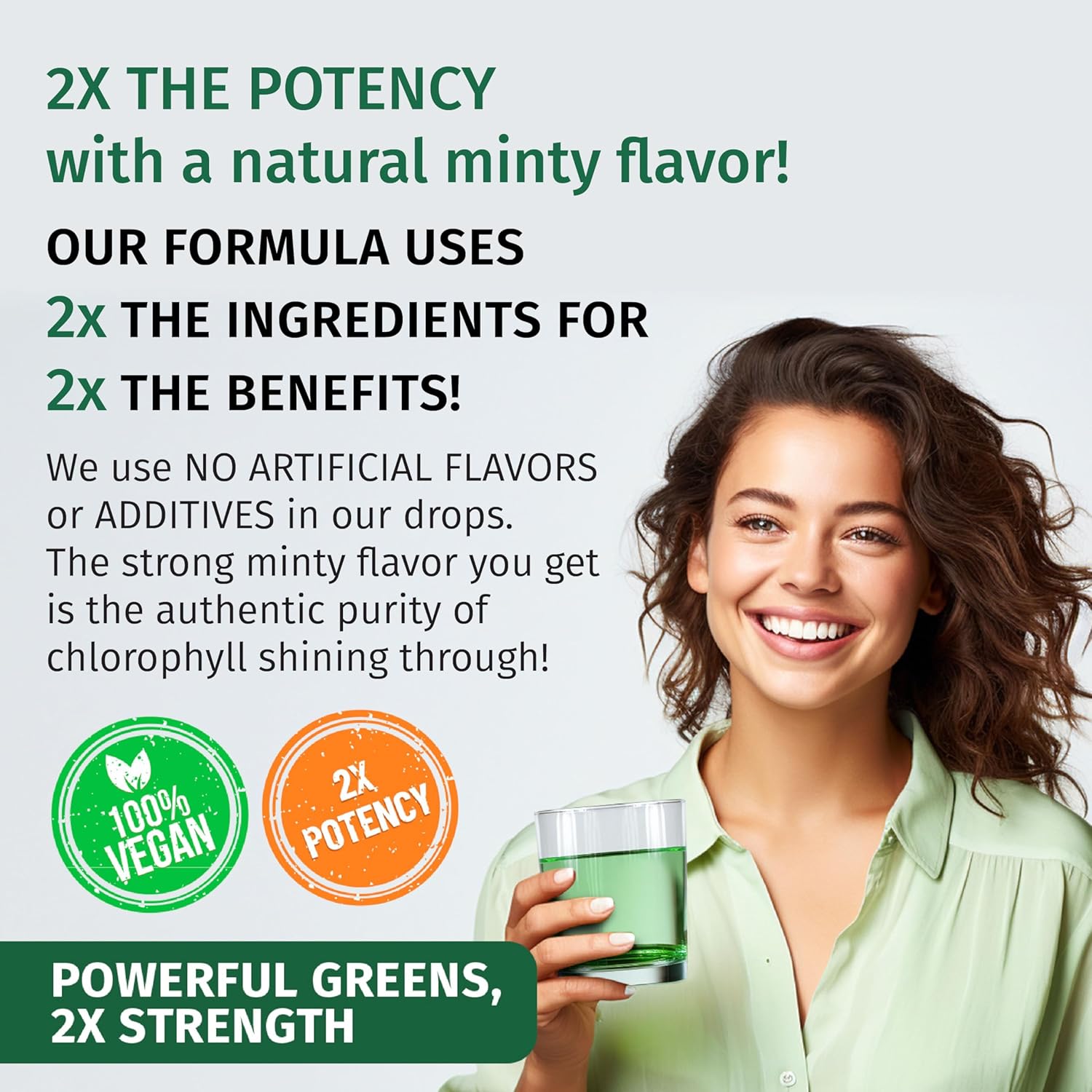 4-Pack NUSAVA Vegan Chlorophyll Liquid Drops 7000mg - Immune Support, Energy Boost, Gut & Skin Health - Internal Deodorant with Spirulina, Chlorella, & Copper - 8 Fl Oz