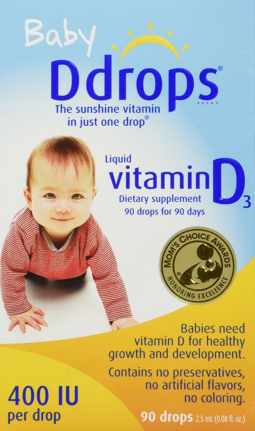 4 Pack of Ddrops Baby 400 IU Vitamin D3 90 Drops 0.08 fl oz