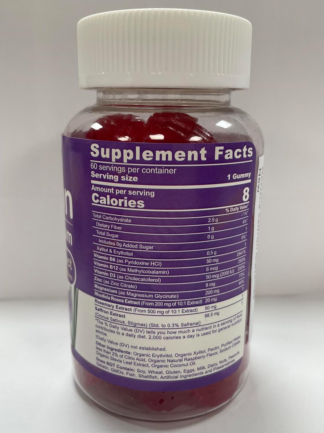 4 Pack Resveratrol and Saffron Magnesium Gummies for Enhanced Wellness
