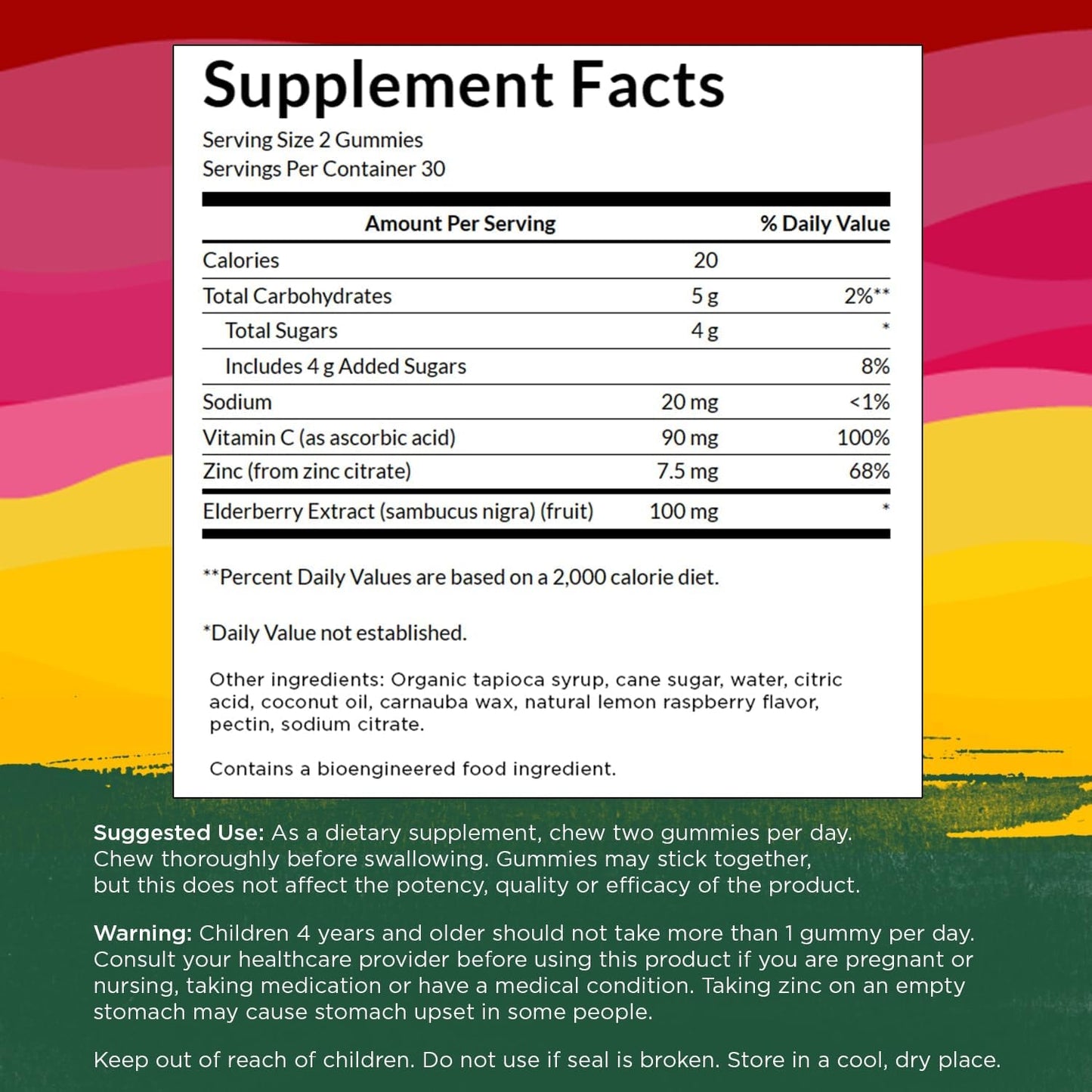 4 Pack Swanson Elderberry Gummies with Zinc and Vitamin C - 60 Gummies - Immune Support Supplement for Healthy Immune System