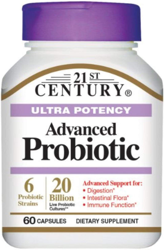 4 Packs of 21st Century Ultra Potency Advanced Probiotic Capsules - 60 Capsules Each