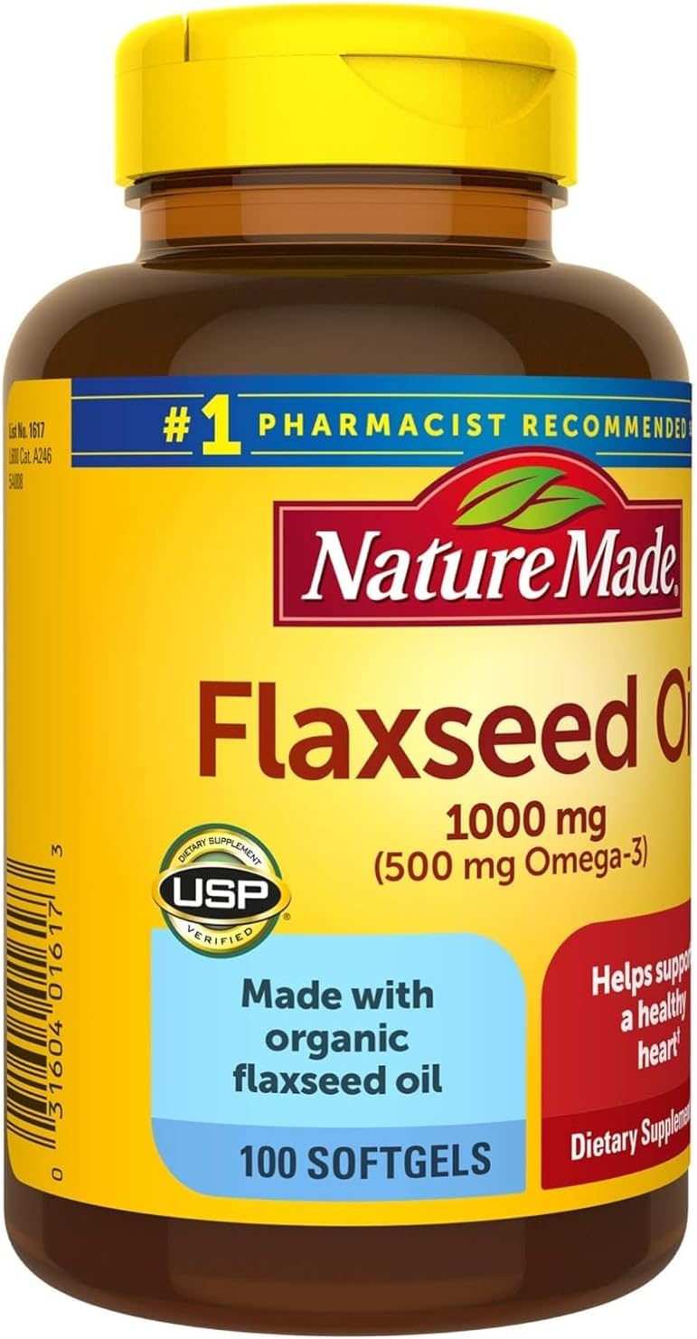 4 Packs of Nature Made Flaxseed Oil 1000mg Liquid Softgels - 100 Softgels per Pack