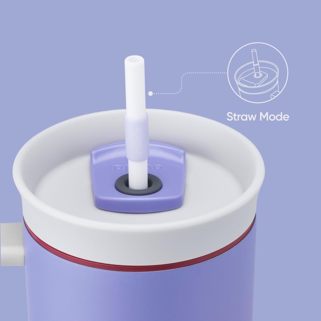 40 oz Light Purple Stainless Steel Travel Tumbler with Spill Resistant Lid and Straw