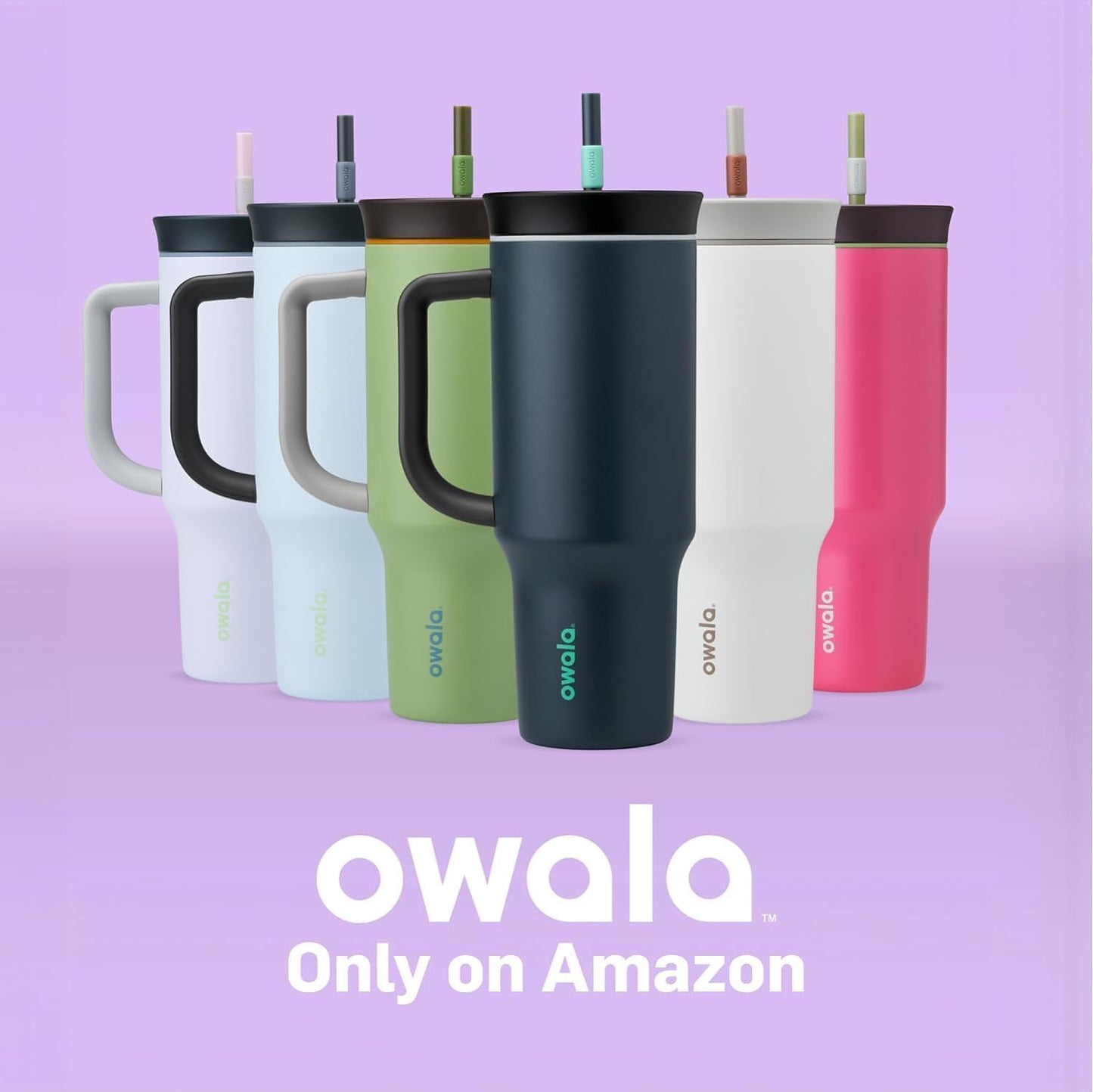 40 oz Light Purple Stainless Steel Travel Tumbler with Spill Resistant Lid and Straw