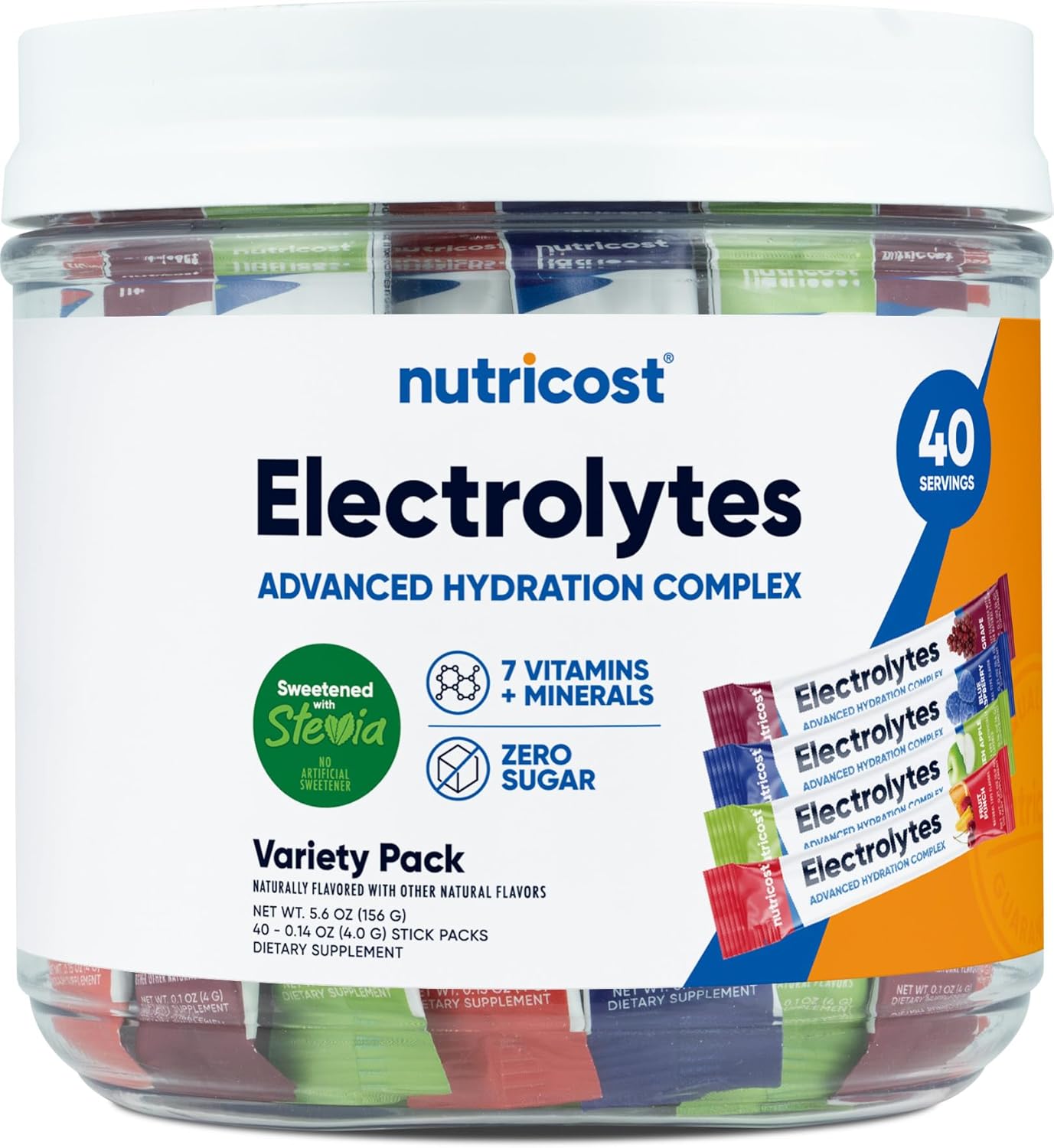 40 Stickpacks of Nutricost Electrolytes Complex, Variety Pack Flavored - Ultimate Hydration Solution