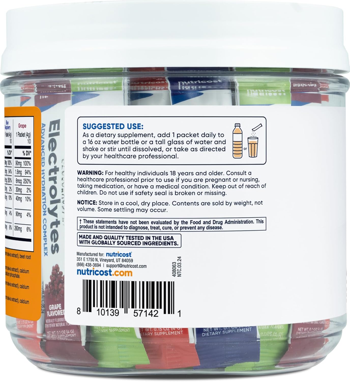 40 Stickpacks of Nutricost Electrolytes Complex, Variety Pack Flavored - Ultimate Hydration Solution