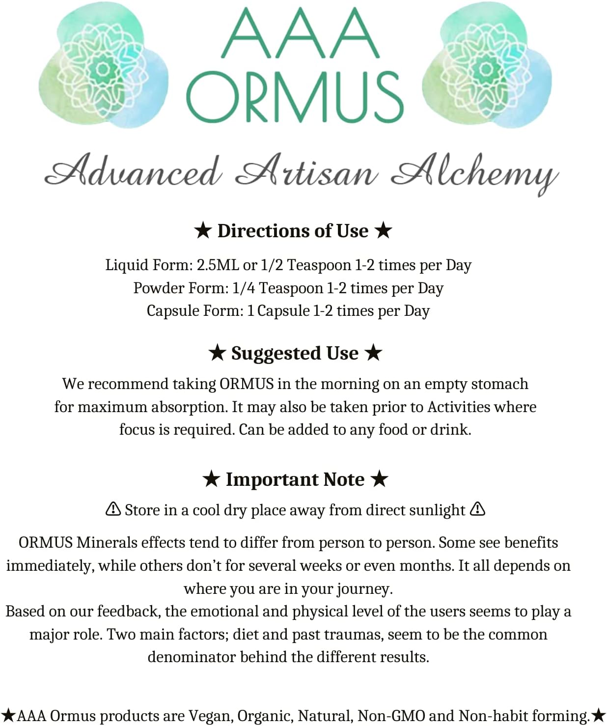 40 Vegan Monatomic Gold Capsules - ORMUS Supplement for Energy & Focus - The Philosophers Stone - AAA Quality Ormus