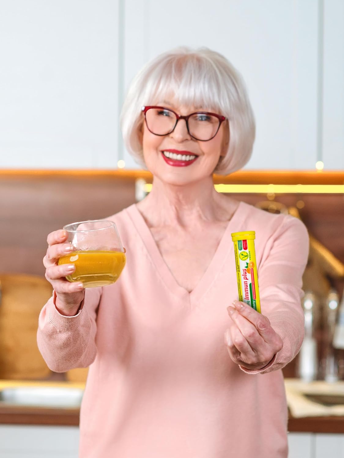 40 Vegan Orange Flavored Effervescent Vitamin C Tablets 1000mg - Made in Germany