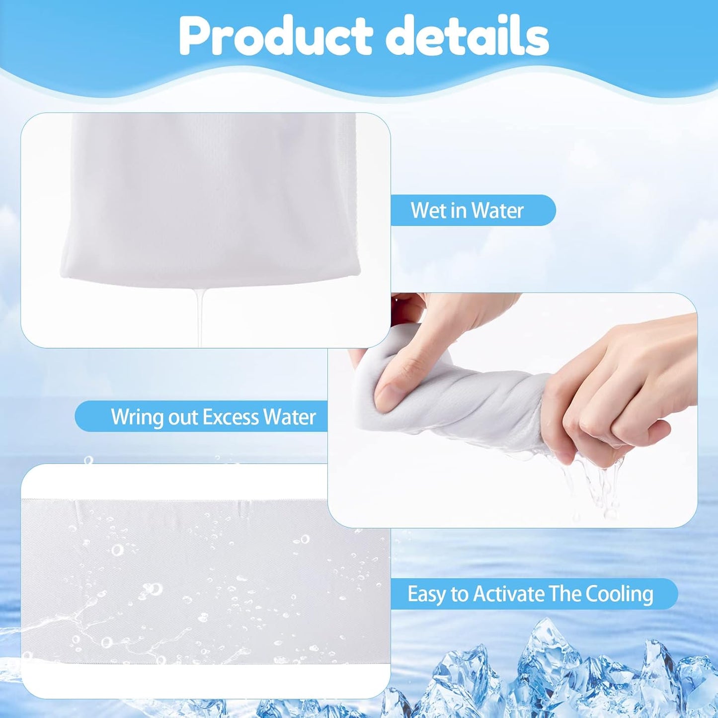 40" x 12" Redbaker Sublimation Cooling Towel - Soft Microfiber Gym Towel for Yoga, Sports, Golf, Gym, Camping, Running