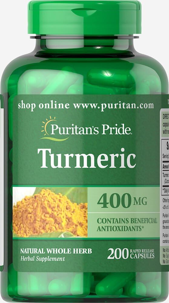 400 mg Turmeric Capsules - 200 Count by Puritan's Pride