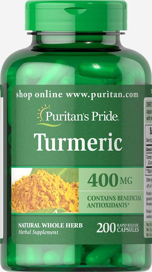 400 mg Turmeric Capsules - 200 Count by Puritan's Pride