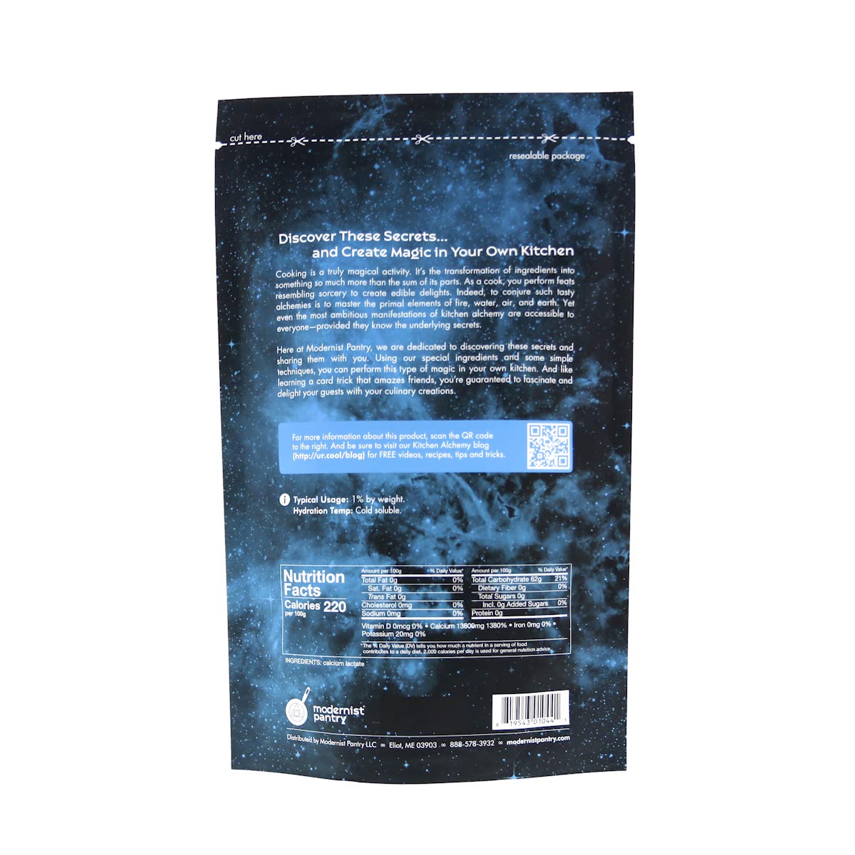 400g Modernist Pantry Pure Calcium Lactate - Non-GMO Vegan OU Kosher Certified