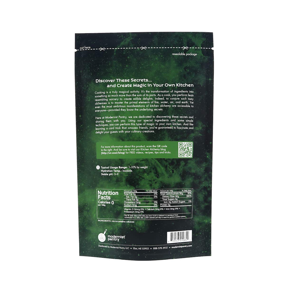 400g Modernist Pantry Pure Microcrystalline Cellulose (MCC) Powder - Non-GMO, Gluten-Free, Vegan, OU Kosher Certified