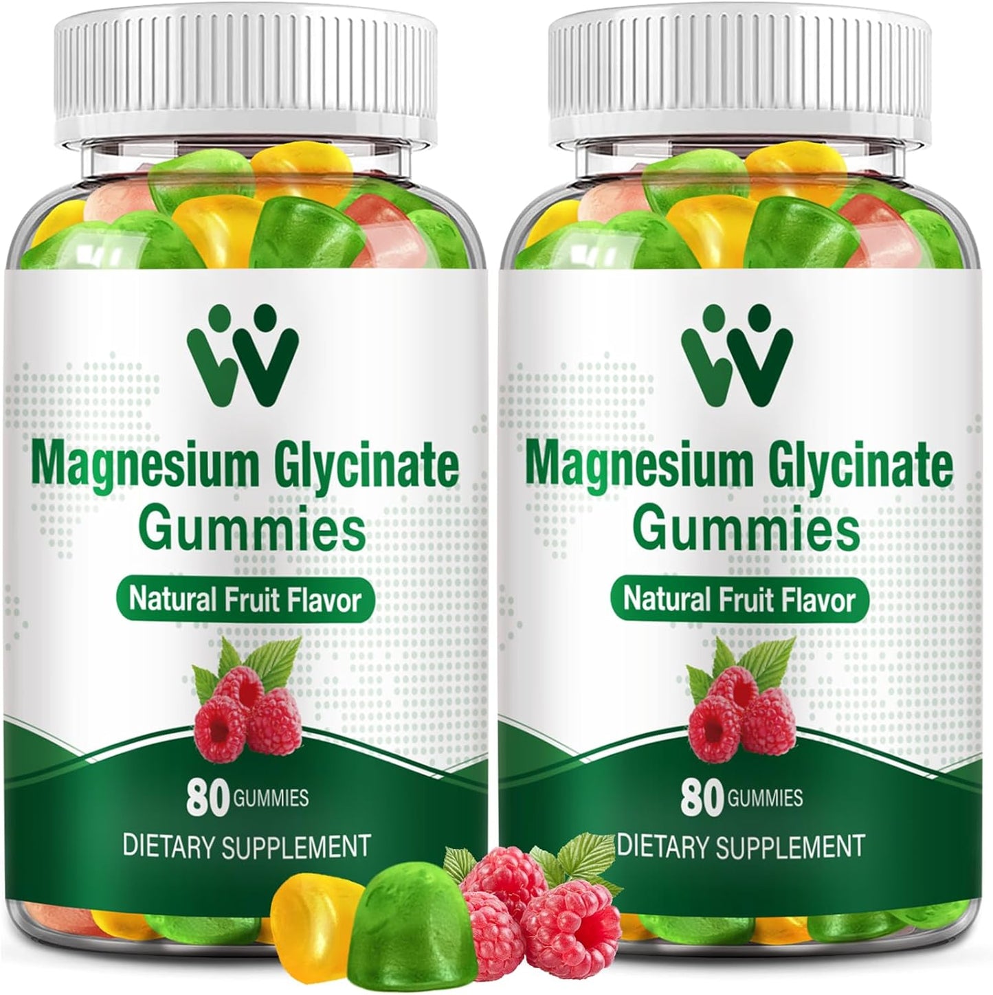 400mg Magnesium Glycinate Gummies for Sleep, Stress & Muscle Relief - Vegan Calm Chews with Vitamin D, B6 - 2 Pack