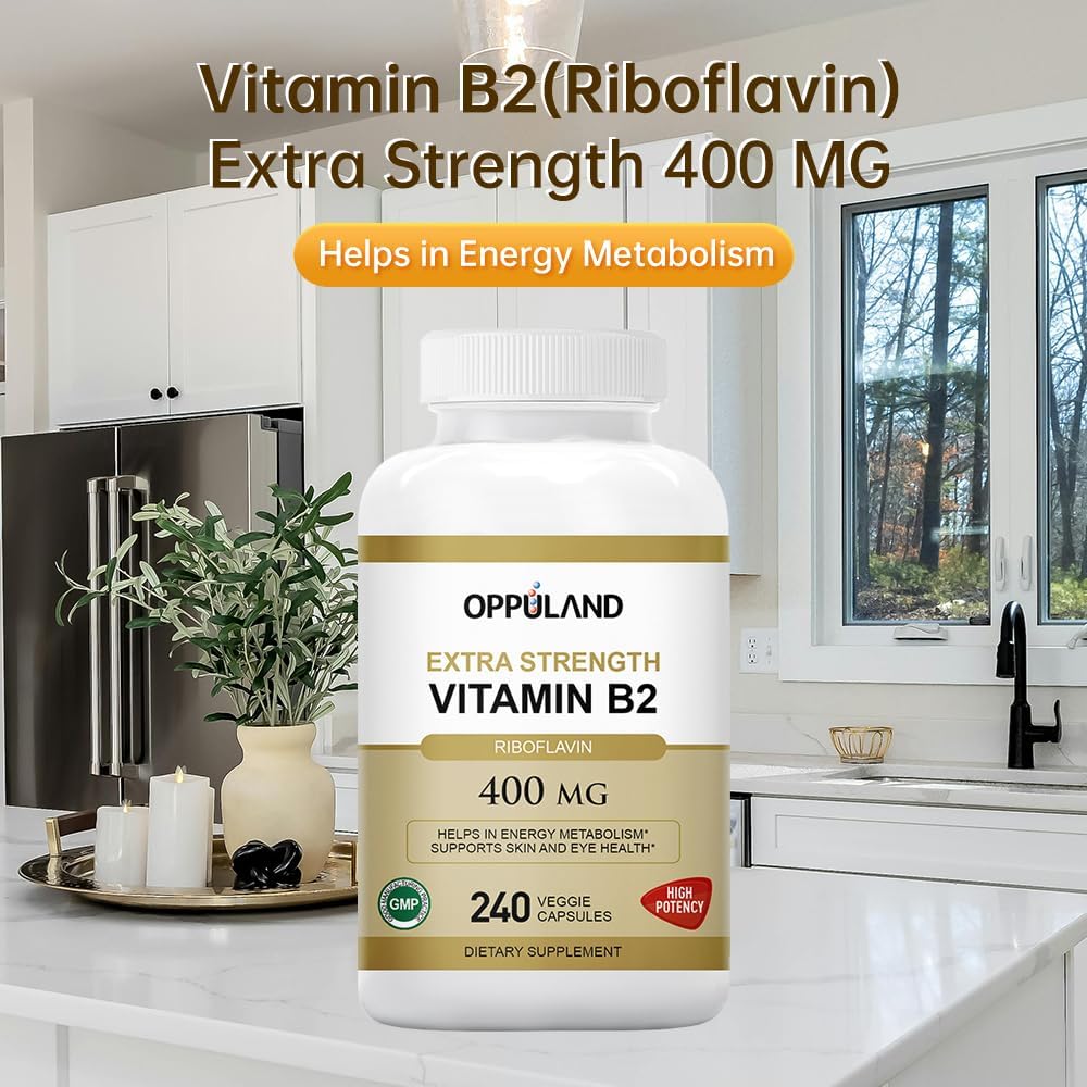 400mg Vitamin B2 Riboflavin for Energy Metabolism - 240 Veggie Capsules
