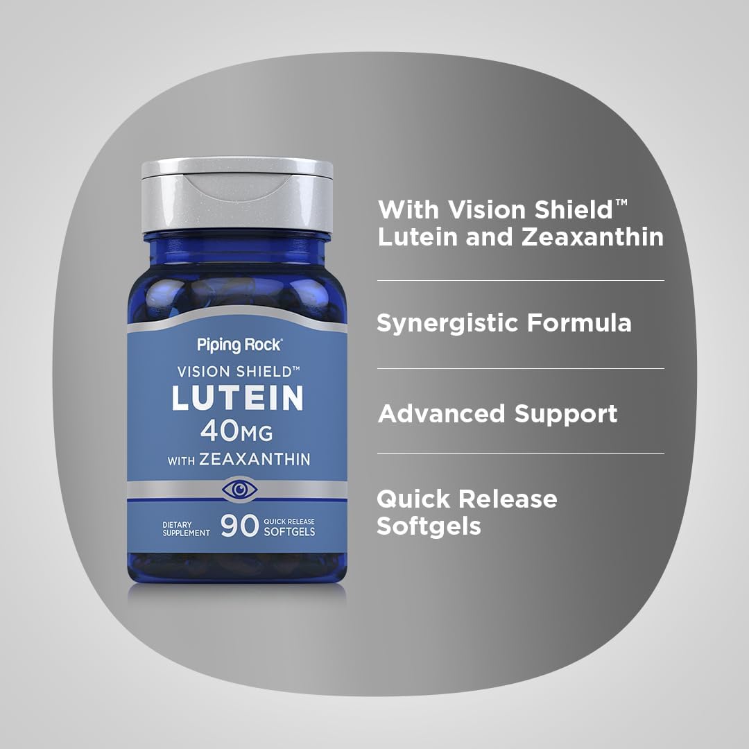40mg Lutein with Zeaxanthin Supplement Softgels for Eye Health - 90 Count