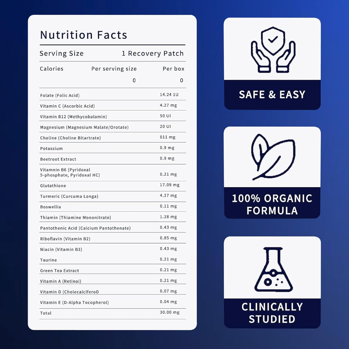 42-Pack NC Natural Cures Party Night Recovery Patches - Skin-Friendly, Secure Fit - Wake Up Refreshed and Energized - Natural Ingredients