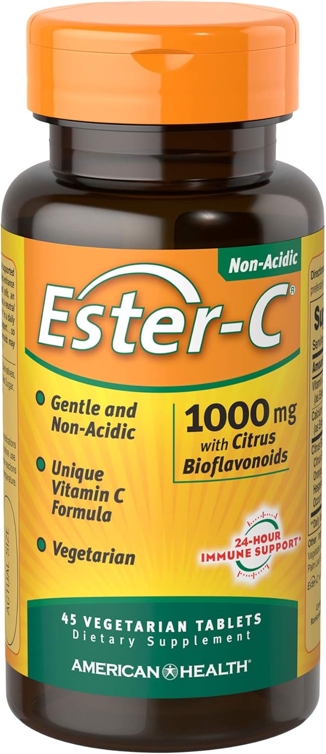 45 Count American Health Ester-C Tablets with Citrus Bioflavonoids for Immune Support