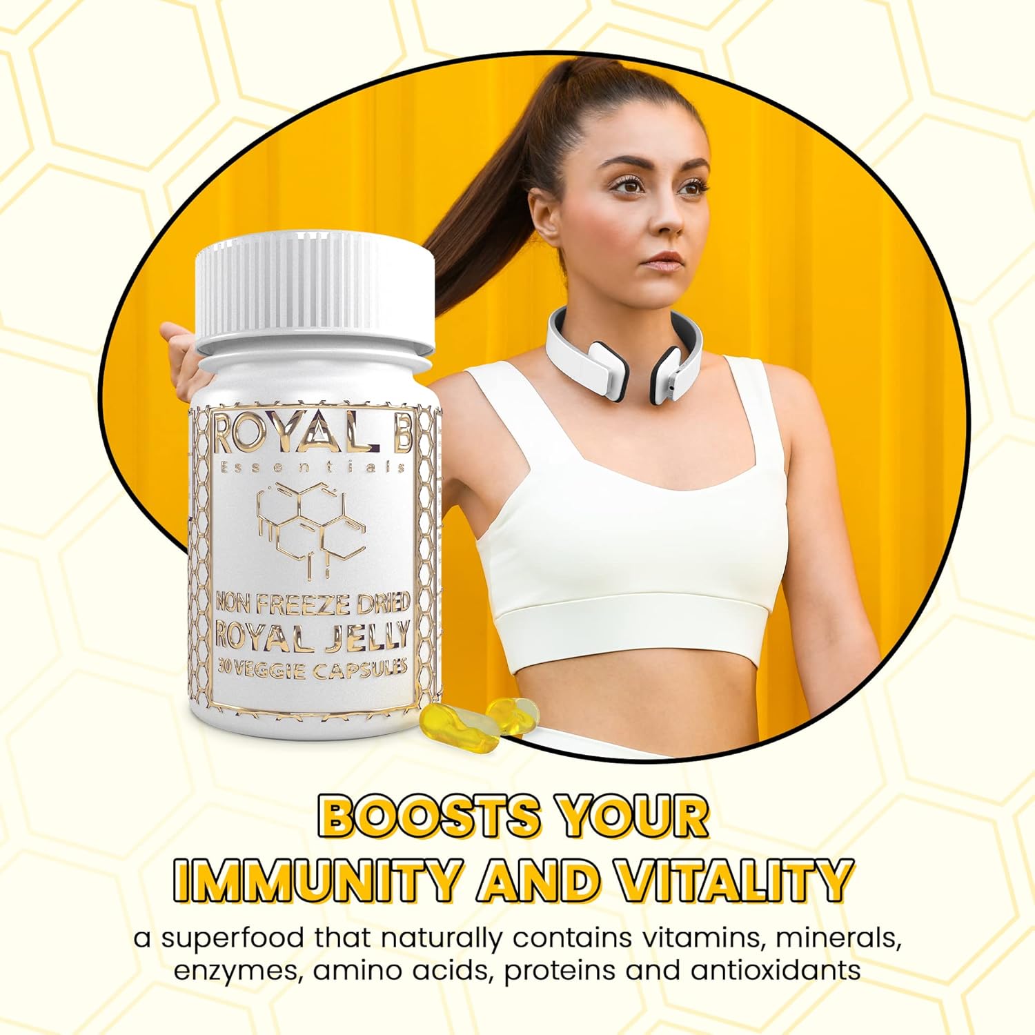 4,500mg Ultra-Premium Royal Jelly in Vegan Capsules | 100% Natural Nootropic for Immune Support, Energy & Brain Health